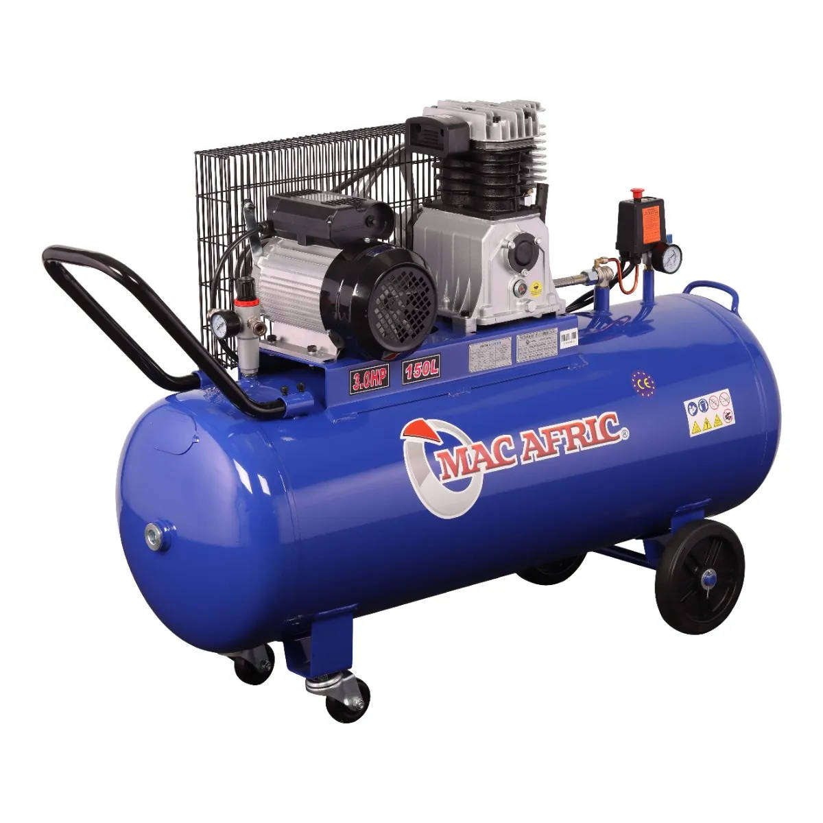 MAC AFRIC 150 Litre 2.2 kW (3 HP) Belt Driven Compressor  230 V