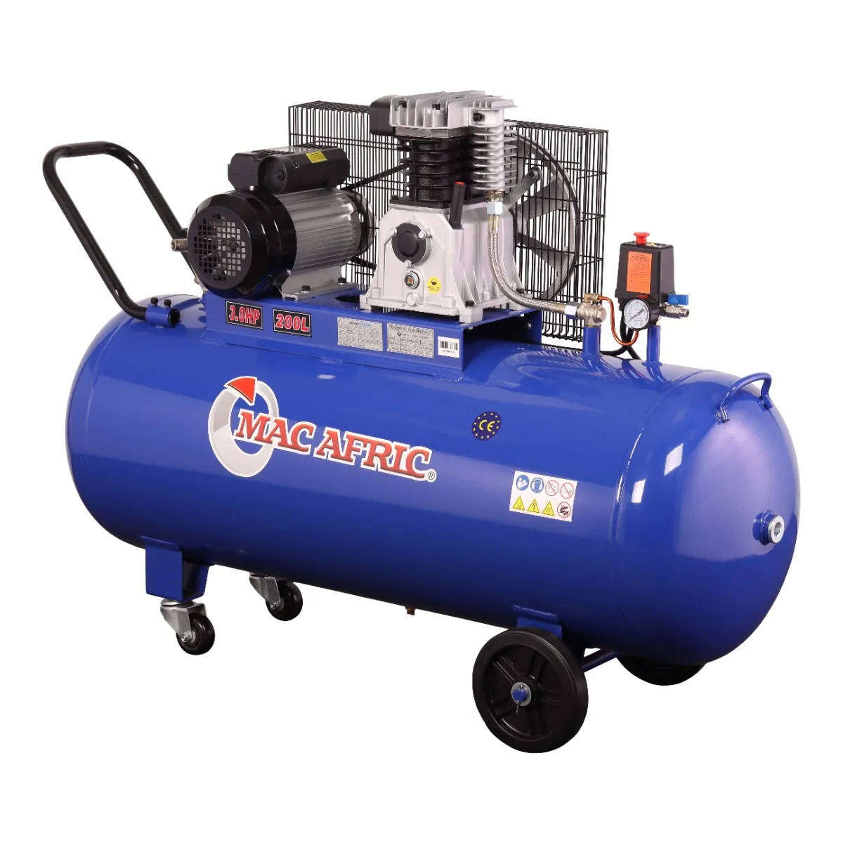 MAC AFRIC 200 Litre 2.2 kW (3 HP) Belt Driven Compressor  230 V