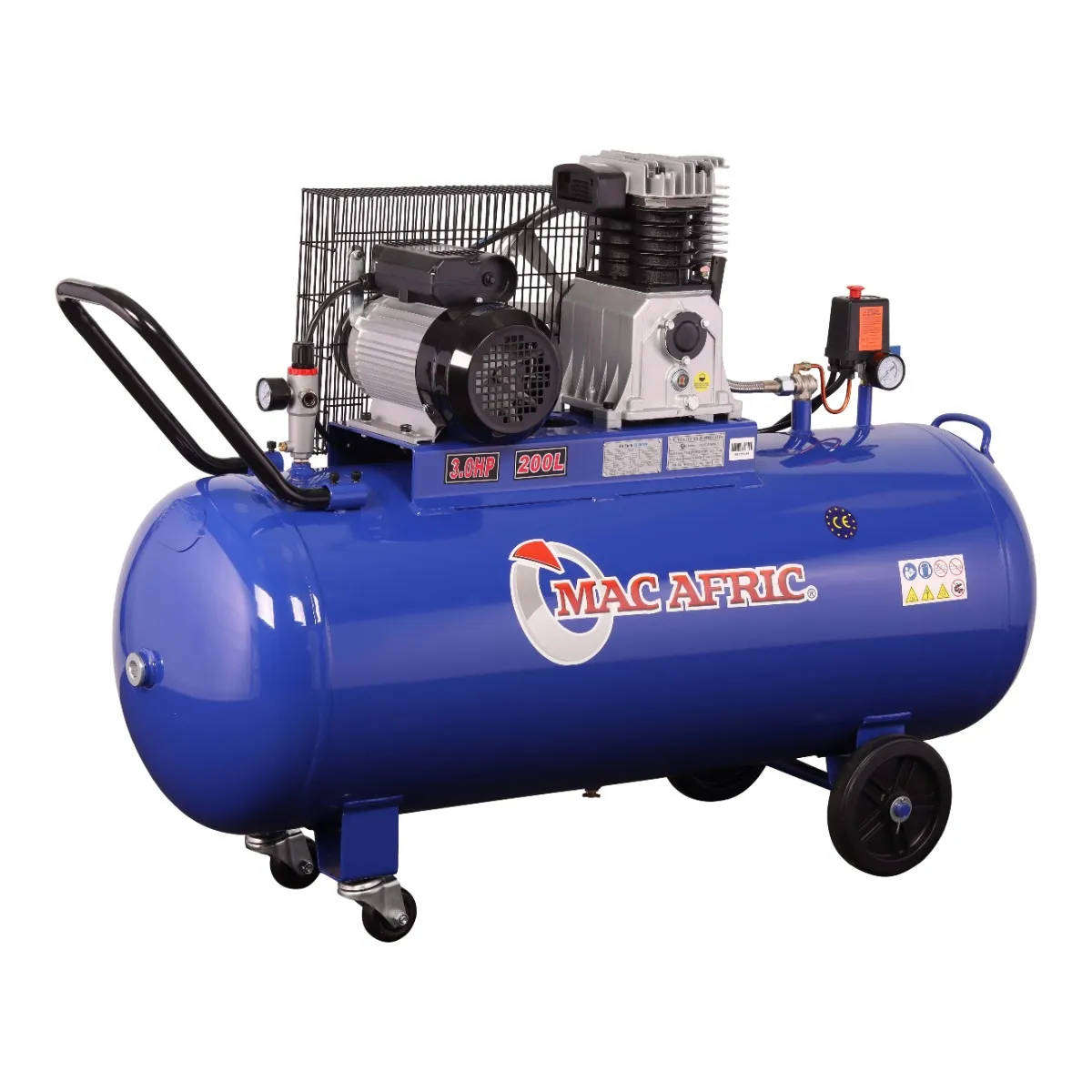 MAC AFRIC 200 Litre 2.2 kW (3 HP) Belt Driven Compressor  230 V