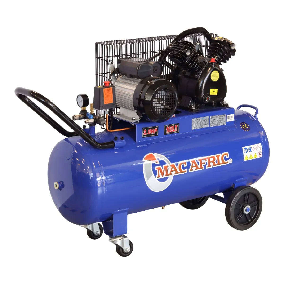 100 Litre 1.5 kW (2 HP) Belt Driven V-Type Air Compressor  230 V