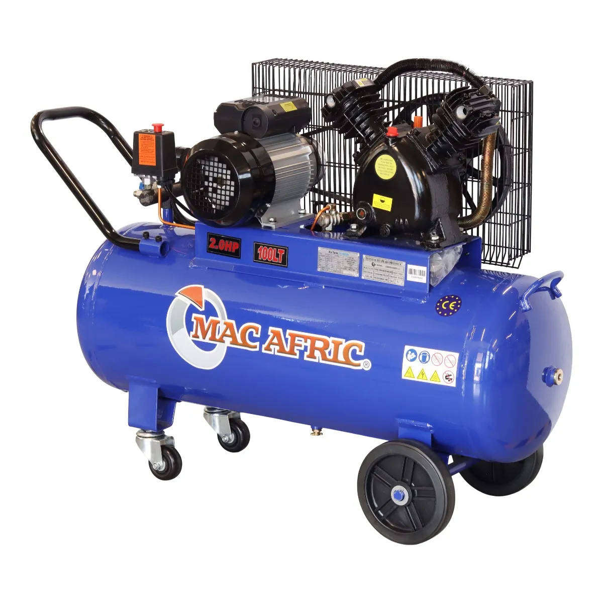 100 Litre 1.5 kW (2 HP) Belt Driven V-Type Air Compressor  230 V