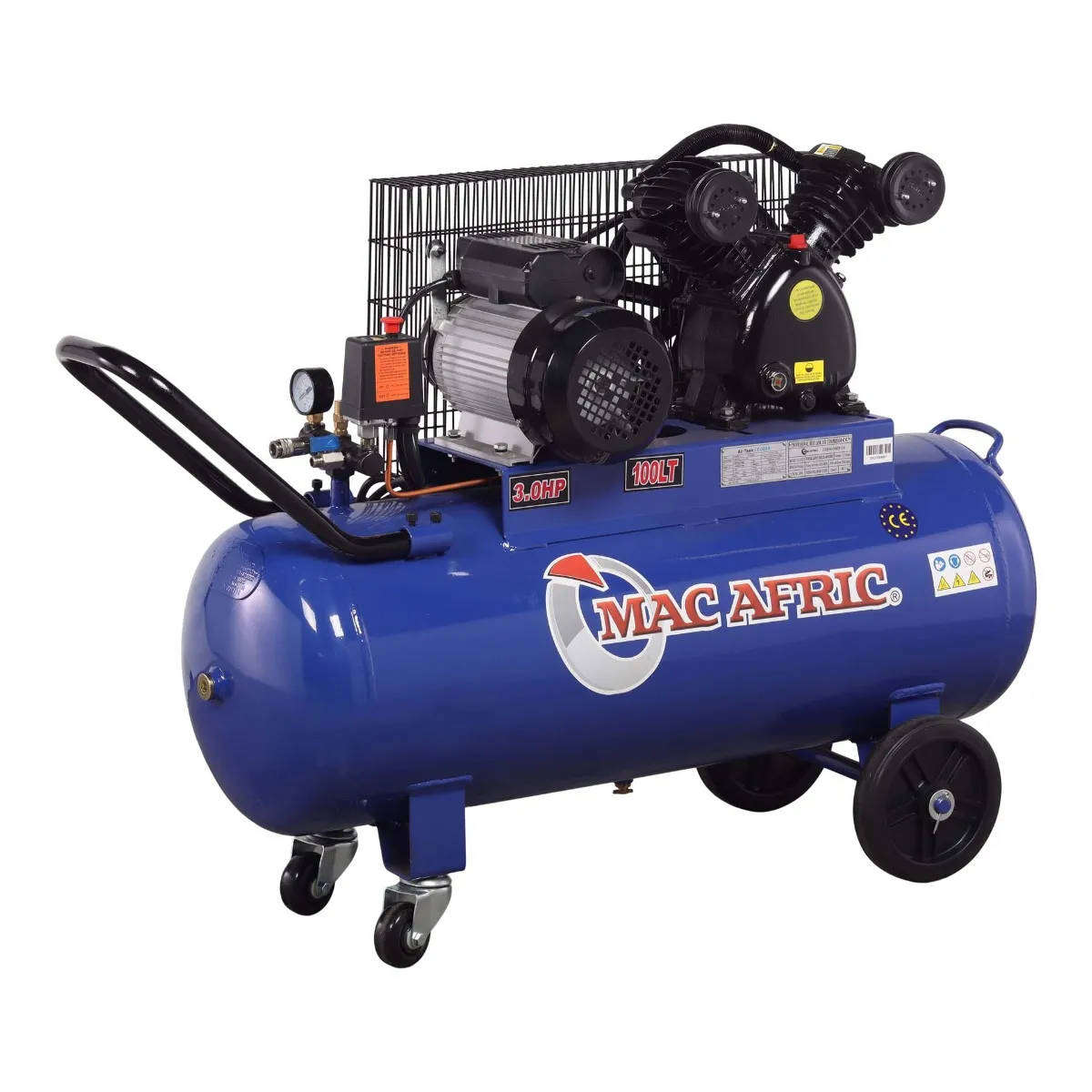MAC AFRIC 100 Litre 2.2 kW (3 HP) Belt Driven V-Head Compressor  230 V