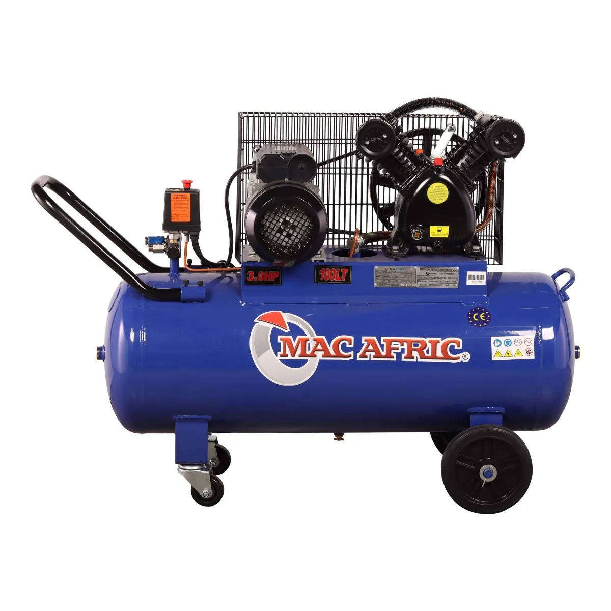 MAC AFRIC 100 Litre 2.2 kW (3 HP) Belt Driven V-Head Compressor  230 V