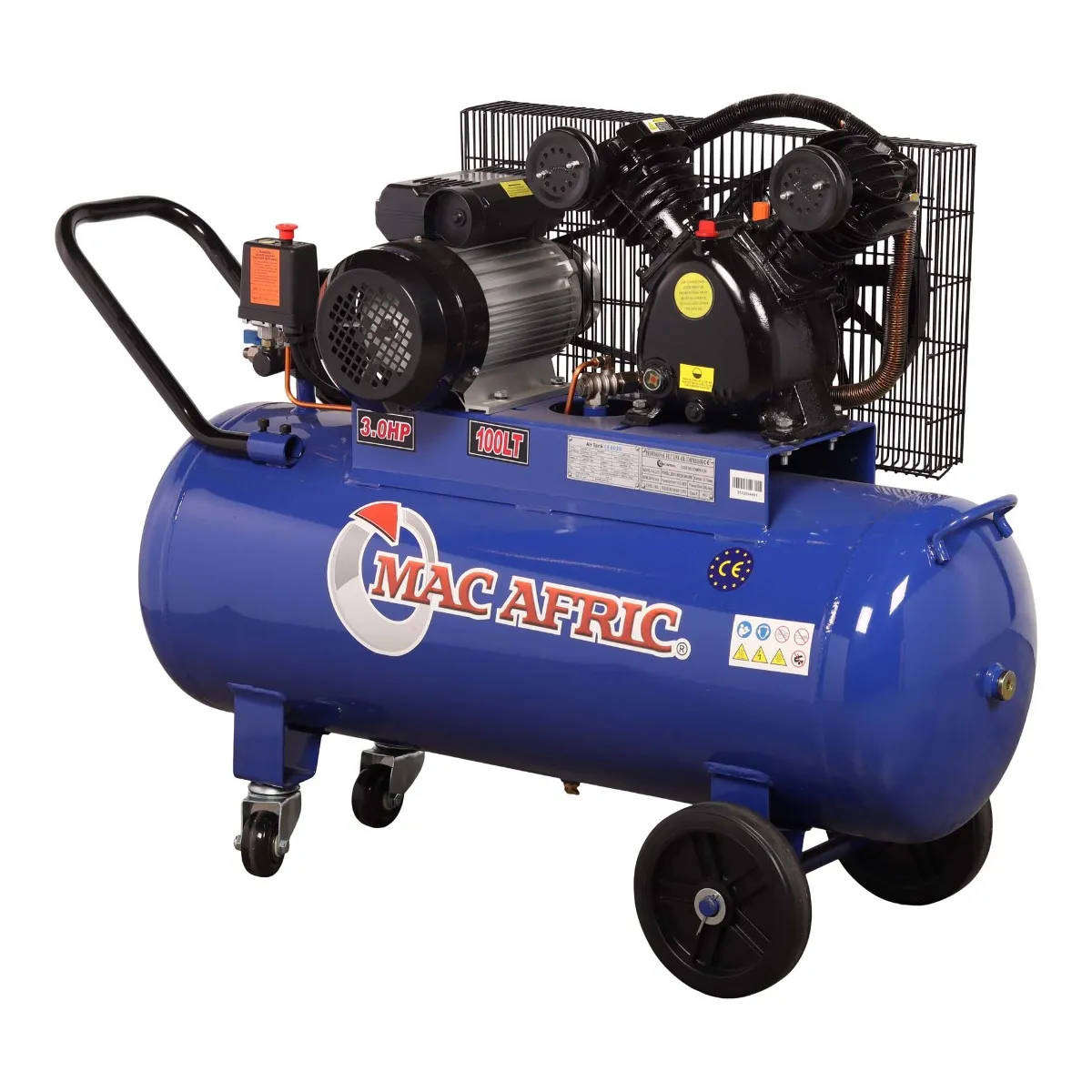 MAC AFRIC 100 Litre 2.2 kW (3 HP) Belt Driven V-Head Compressor  230 V