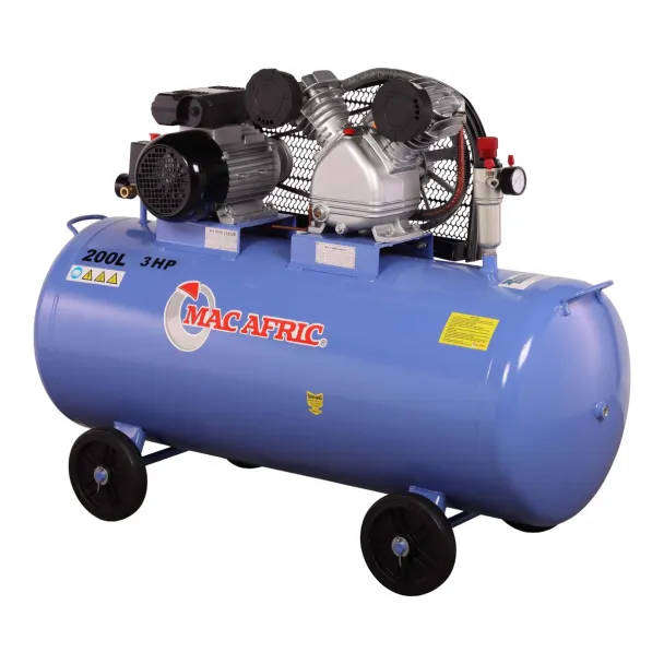 MAC AFRIC 200 Litre 2.2 kW (3 HP) Belt Driven V-Type Compressor  230 V