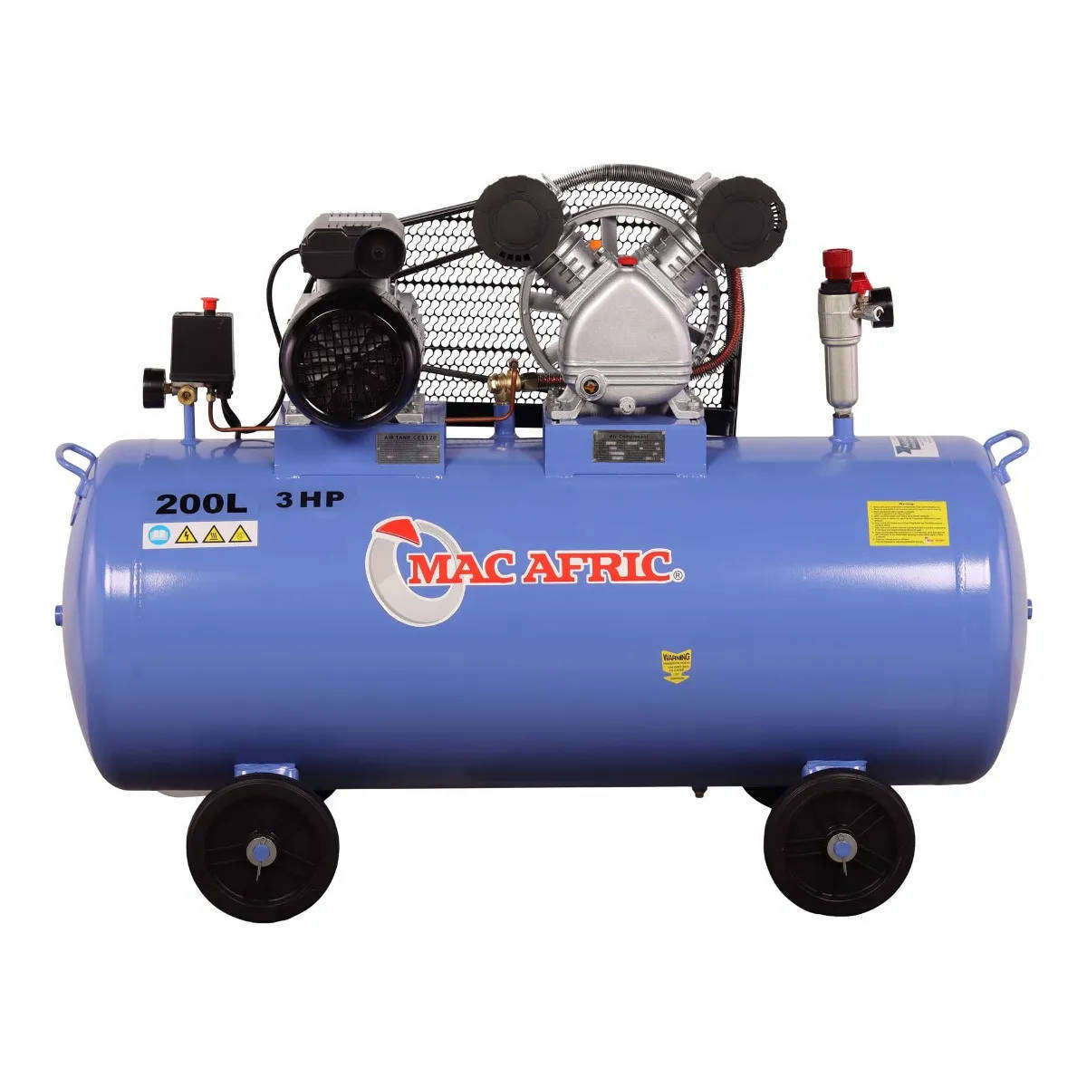 MAC AFRIC 200 Litre 2.2 kW (3 HP) Belt Driven V-Type Compressor  230 V