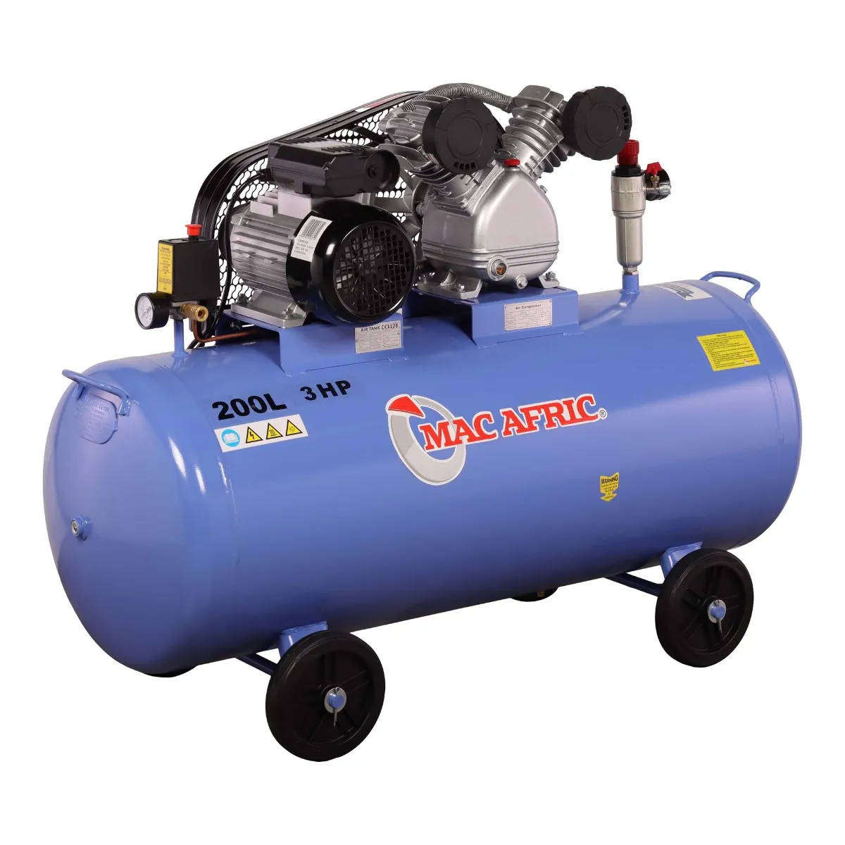 MAC AFRIC 200 Litre 2.2 kW (3 HP) Belt Driven V-Type Compressor  230 V