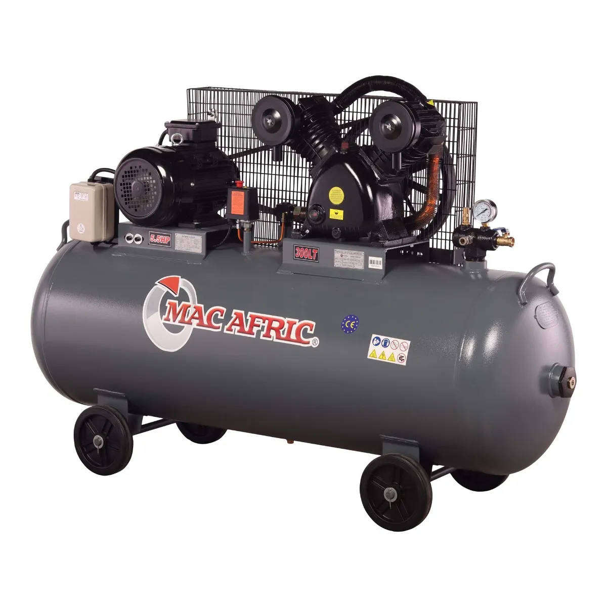 MAC AFRIC 300 Litre 3.6 kW (5 HP) 380 V Belt Driven V-Type Compressor