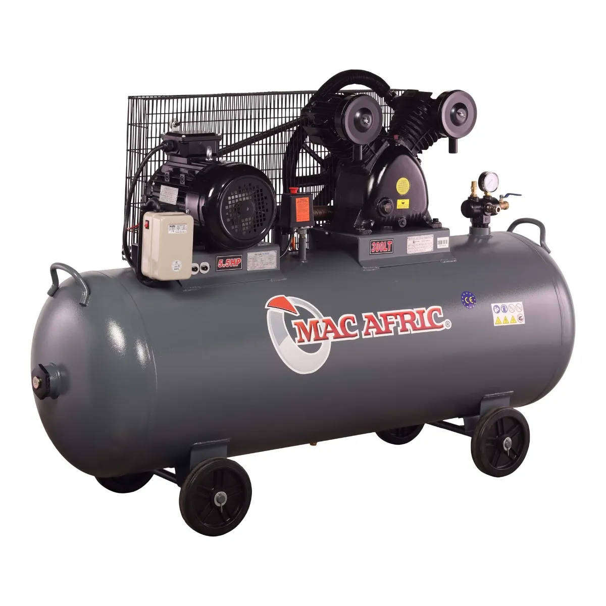 MAC AFRIC 300 Litre 3.6 kW (5 HP) 380 V Belt Driven V-Type Compressor