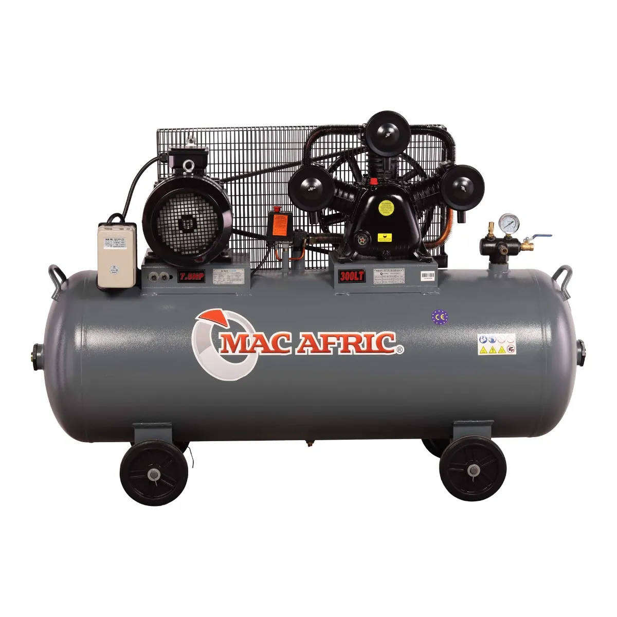 MAC AFRIC 300 Litre 5.5 kW (7.5 HP) Belt Driven V-Type Compressor  380 V