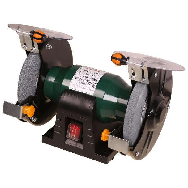 6" (150mm) DIY Bench Grinder with Adjustable Tool Rests and Eye Shields