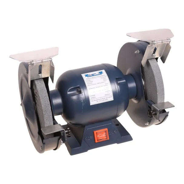 8" (200mm) Light Duty Bench Grinder with Adjustable Tool Rests and Spark Shields