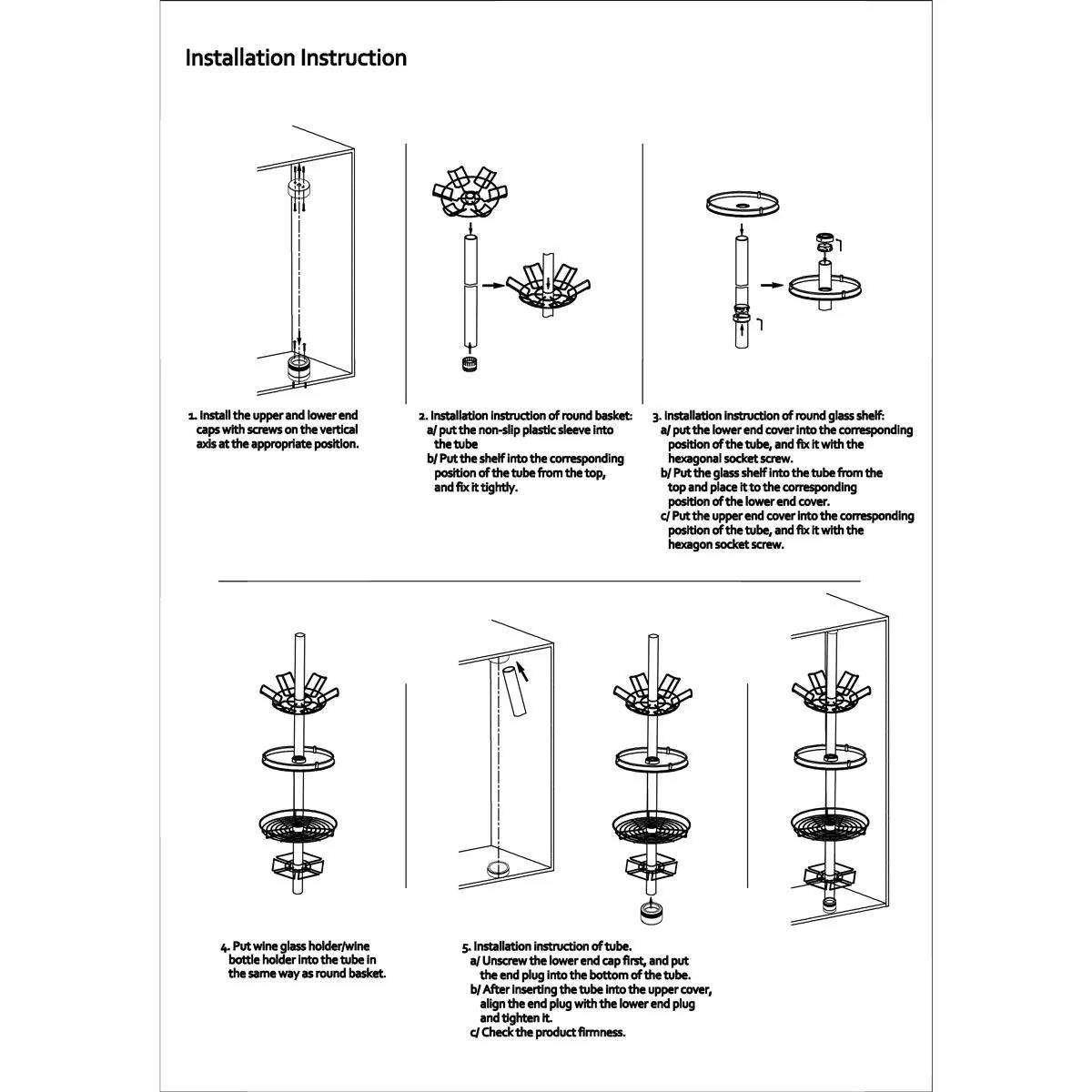Pole System Top and Bottom Kit Chrome Plated
