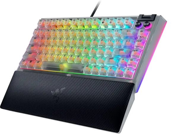 75% Mechanical Gaming Keyboard with Hot-Swappable Switches and RGB Lighting  Phantom White