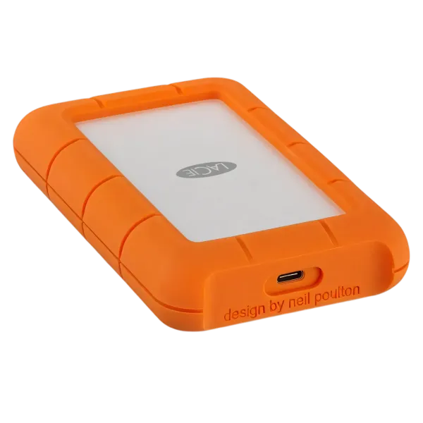 5TB Rugged USB-C Portable External Hard Drive for Travel & Backup  Orange