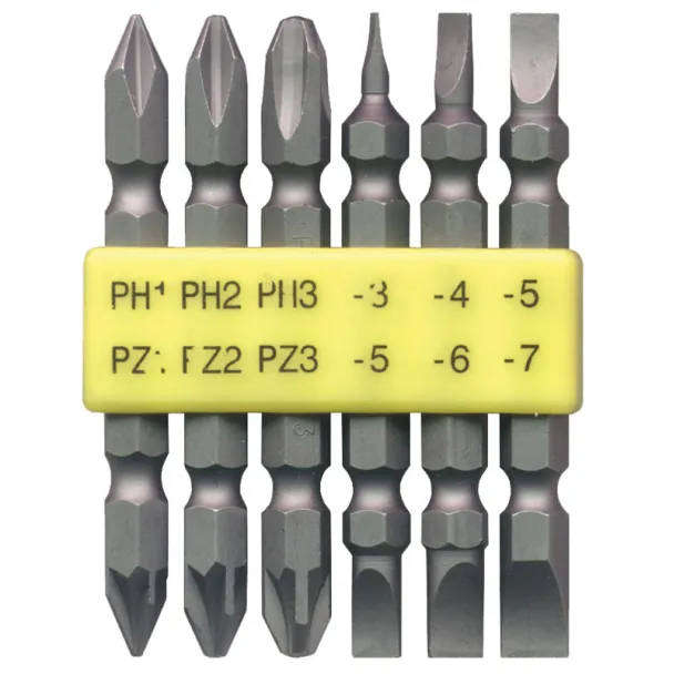 6-Piece 65 mm Double-End Power Bit Set