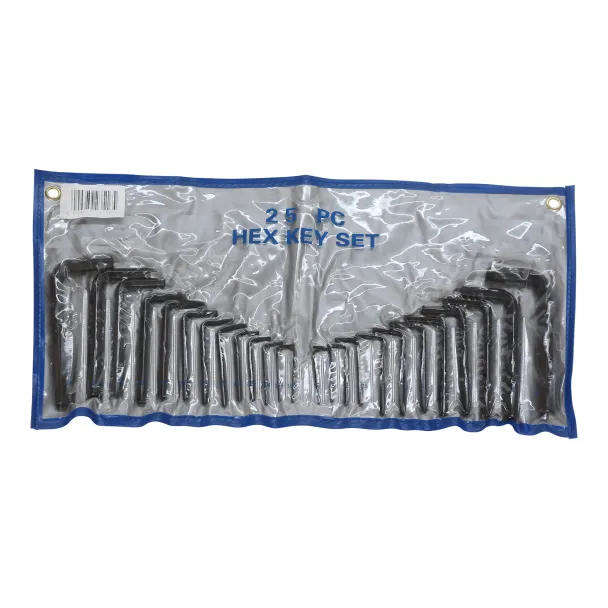 25 PCS Metric & Imperial Allen Key Set with Plastic Pouch