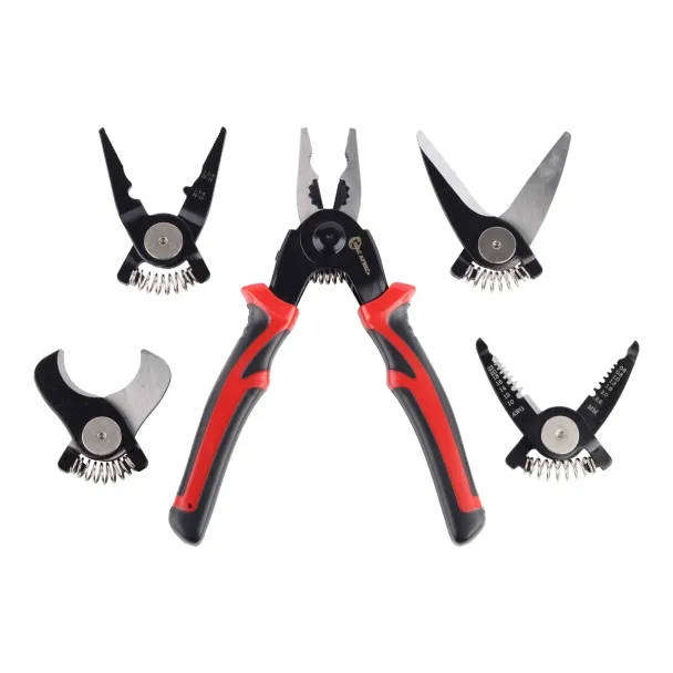 5-in-1 Multifunctional Pliers Tool Kit with Interchangeable Heads