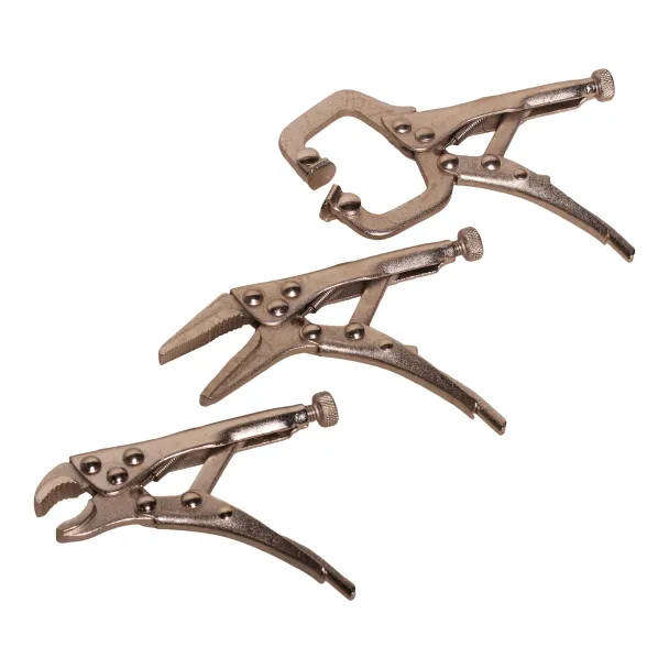 3 Piece Mini Locking Plier Set  Chrome Vanadium Steel