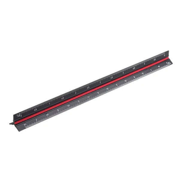 300 mm Triangular Architect Scale Ruler  3-Color Coded, Solid Aluminium