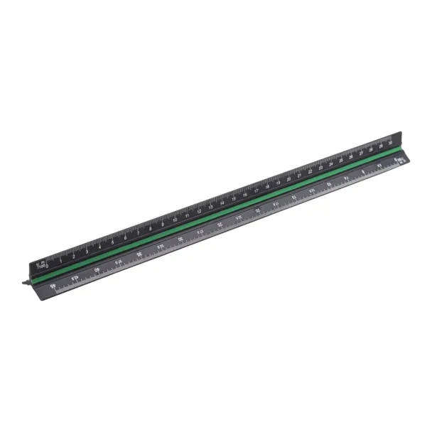 300 mm Triangular Architect Scale Ruler  3-Color Coded, Solid Aluminium
