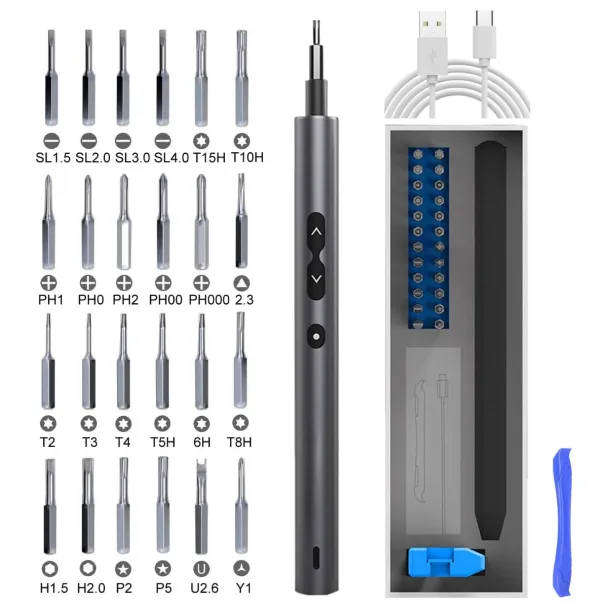Cordless Mini Screwdriver 28-in-1 Rechargeable Kit with LED