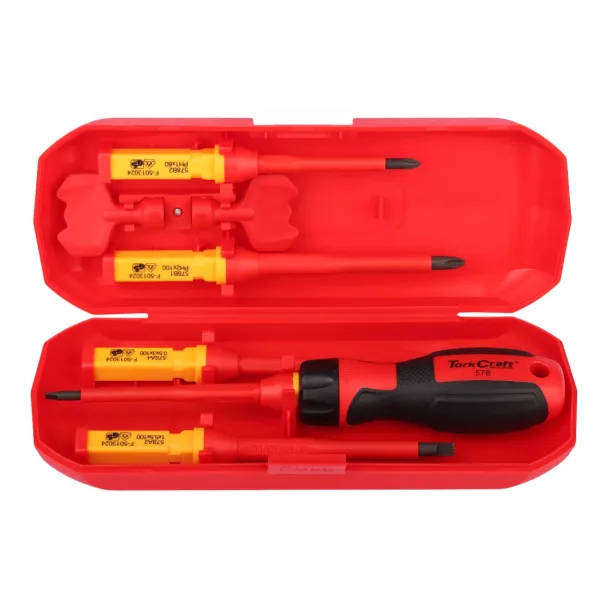 8-Piece VDE Insulated Screwdriver Set with Storage Box