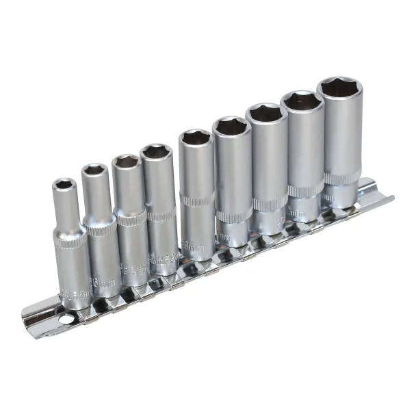 9-Piece 1/4" Drive Deep Socket Set  Metric