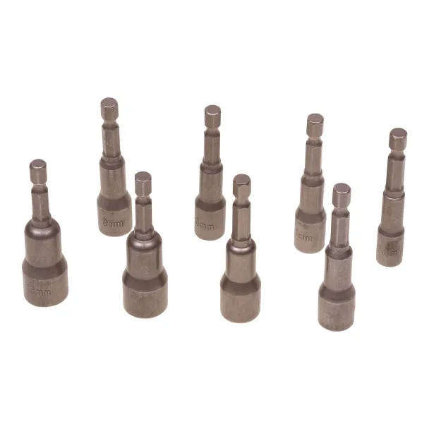 8-Piece Magnetic Nut Socket Set  1/4" Hex Drive