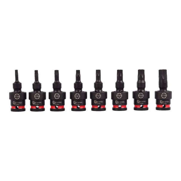 8-Piece 1/2" Drive Swivel Impact Torx Bit Socket Set