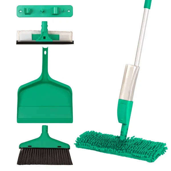 Total Clean Kit | Microfibre Mop, Broom, Dustpan & Window Cleaner