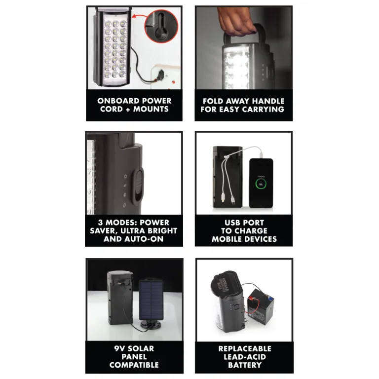 Rechargeable LED Lantern  Mega Lantern Black