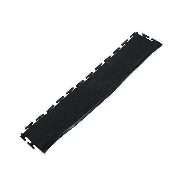 Edging Piece for XTILES-500  Black Rubber Slotted Edge | 49cm PVC Tile Border
