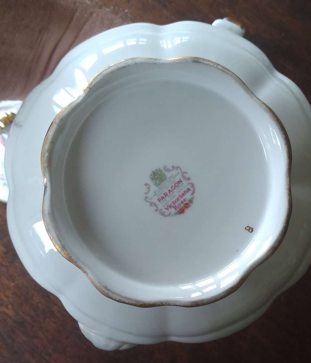 Paragon Victoria rose Teapot with Manufacturing fault on lid handle.