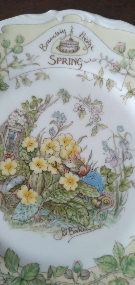 Royal Doulton Bramley Hedge Spring Teacup, Saucer, and Cake Plate Set Immaculate Condition