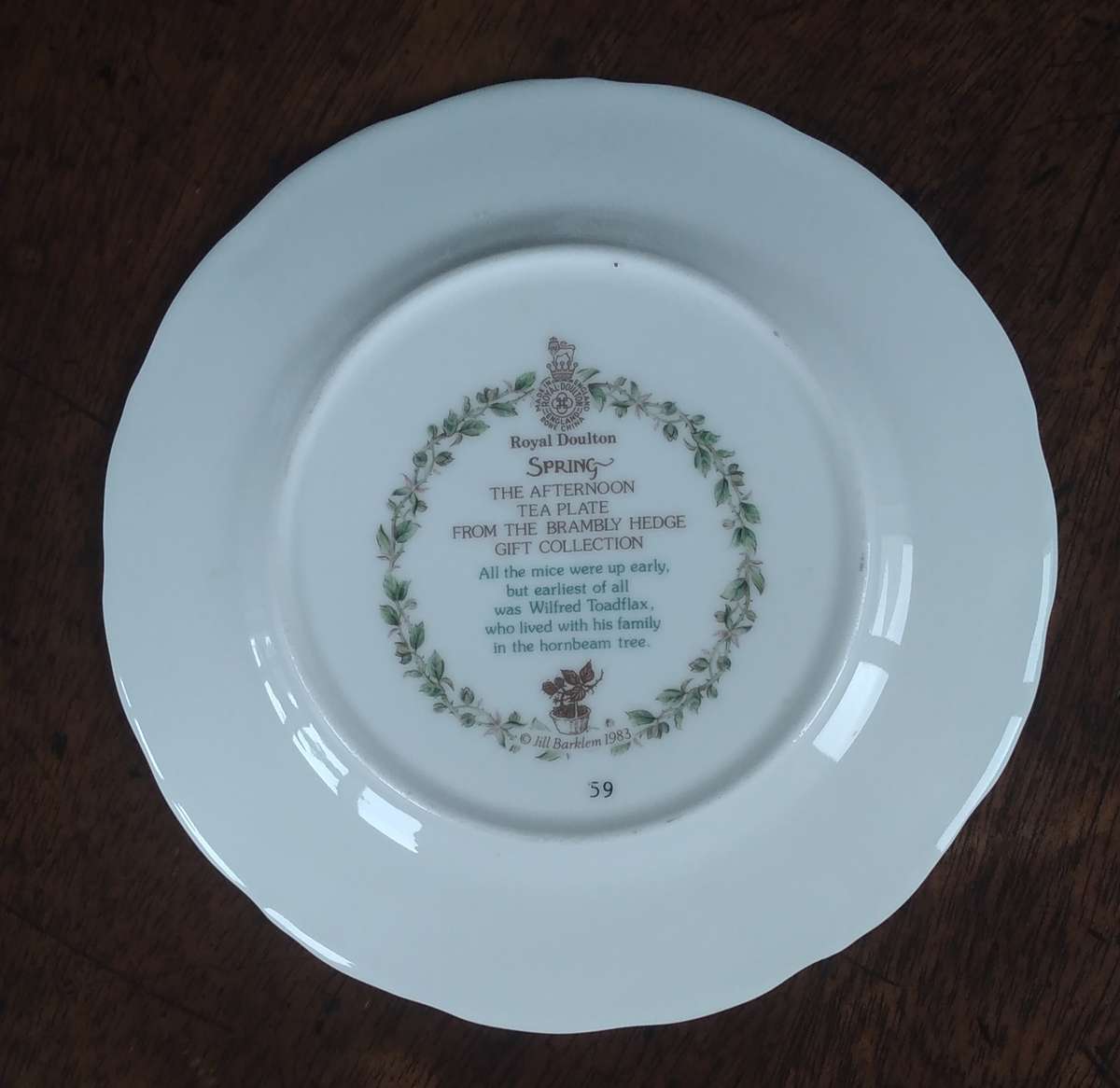 Royal Doulton Bramley Hedge Spring Teacup, Saucer, and Cake Plate Set Immaculate Condition