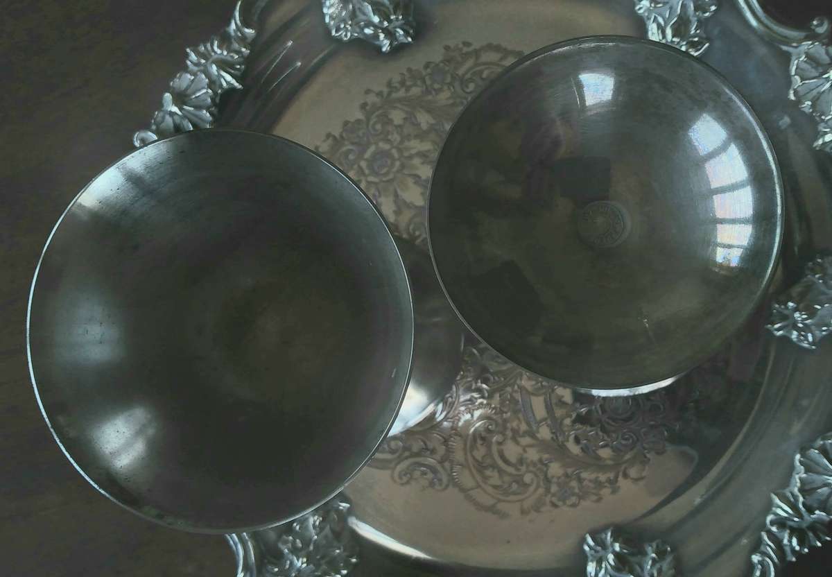 Elegant J. Perez Ruiz Silver-Plated Wine Goblets  Made in Spain, Vintage Charm (Tray not included)
