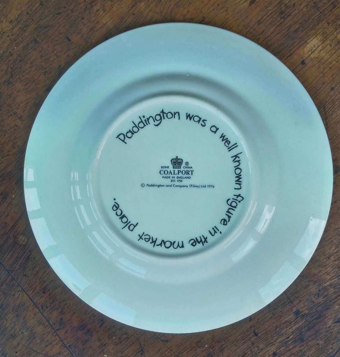 Vintage 1974 Paddington Bear Side Plate  Coalport Bone China Collectible