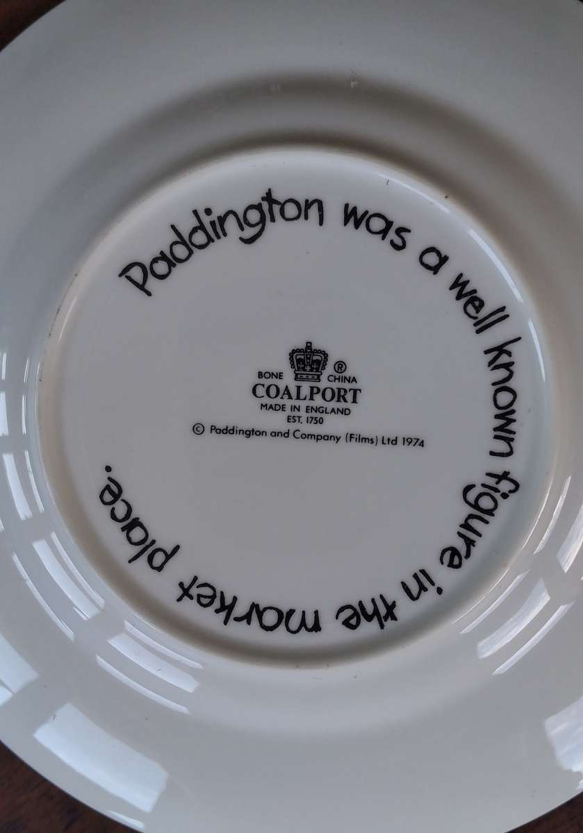 Vintage 1974 Paddington Bear Side Plate  Coalport Bone China Collectible