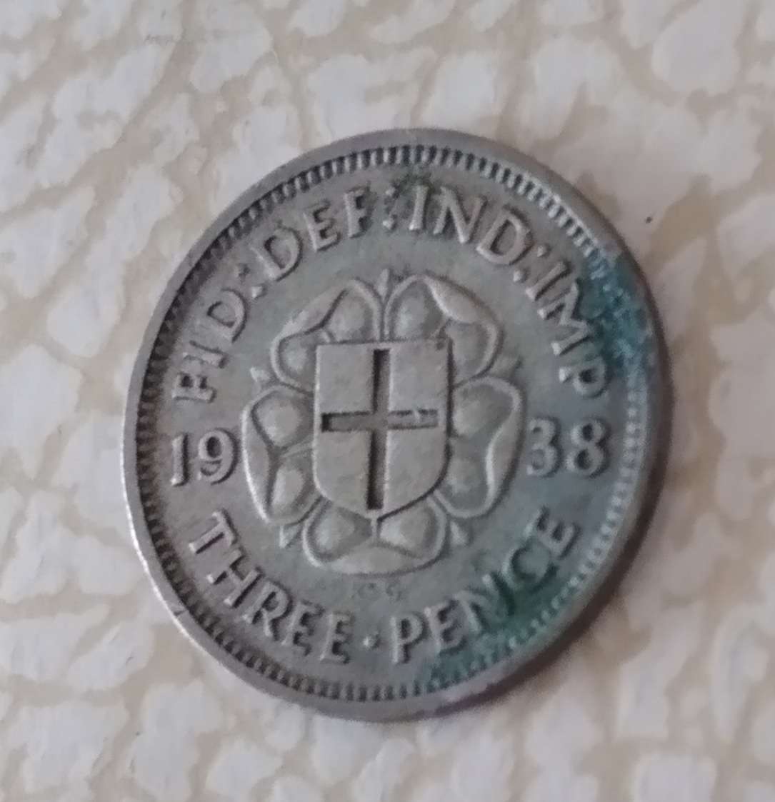 English Three Pence 1938 - Good Enough to Grade