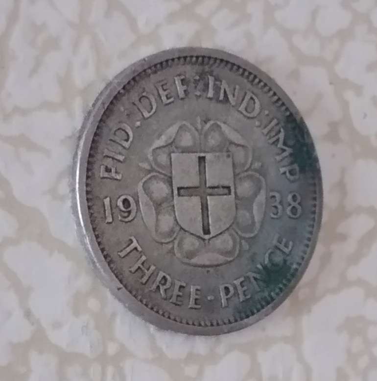 English Three Pence 1938 - Good Enough to Grade
