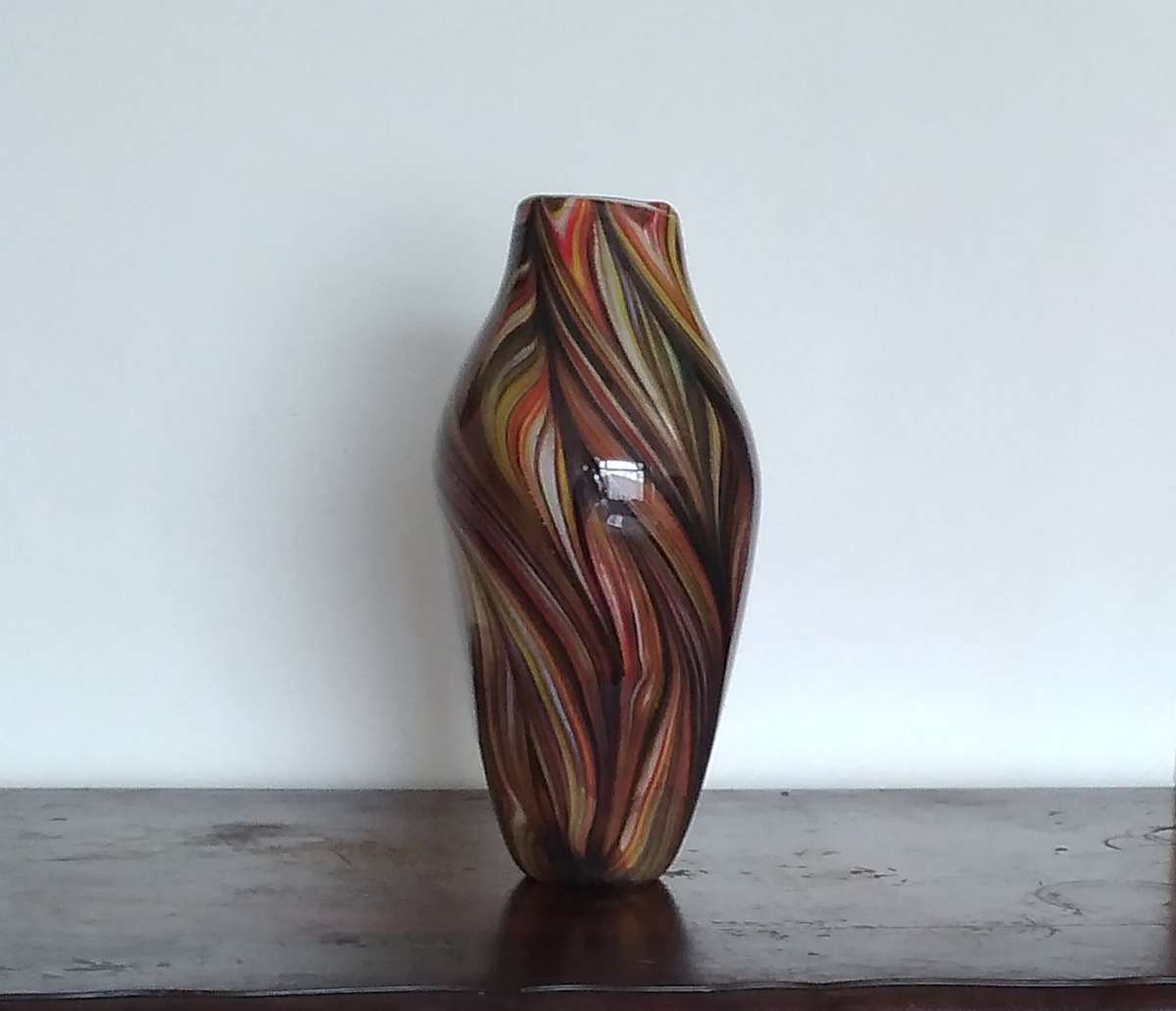 Murano Glass  Vase Bright Vibrant multicoloured with gold flakes