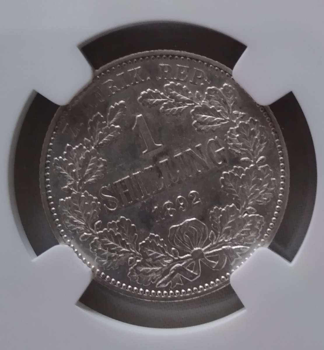 1892 One Shilling AU53