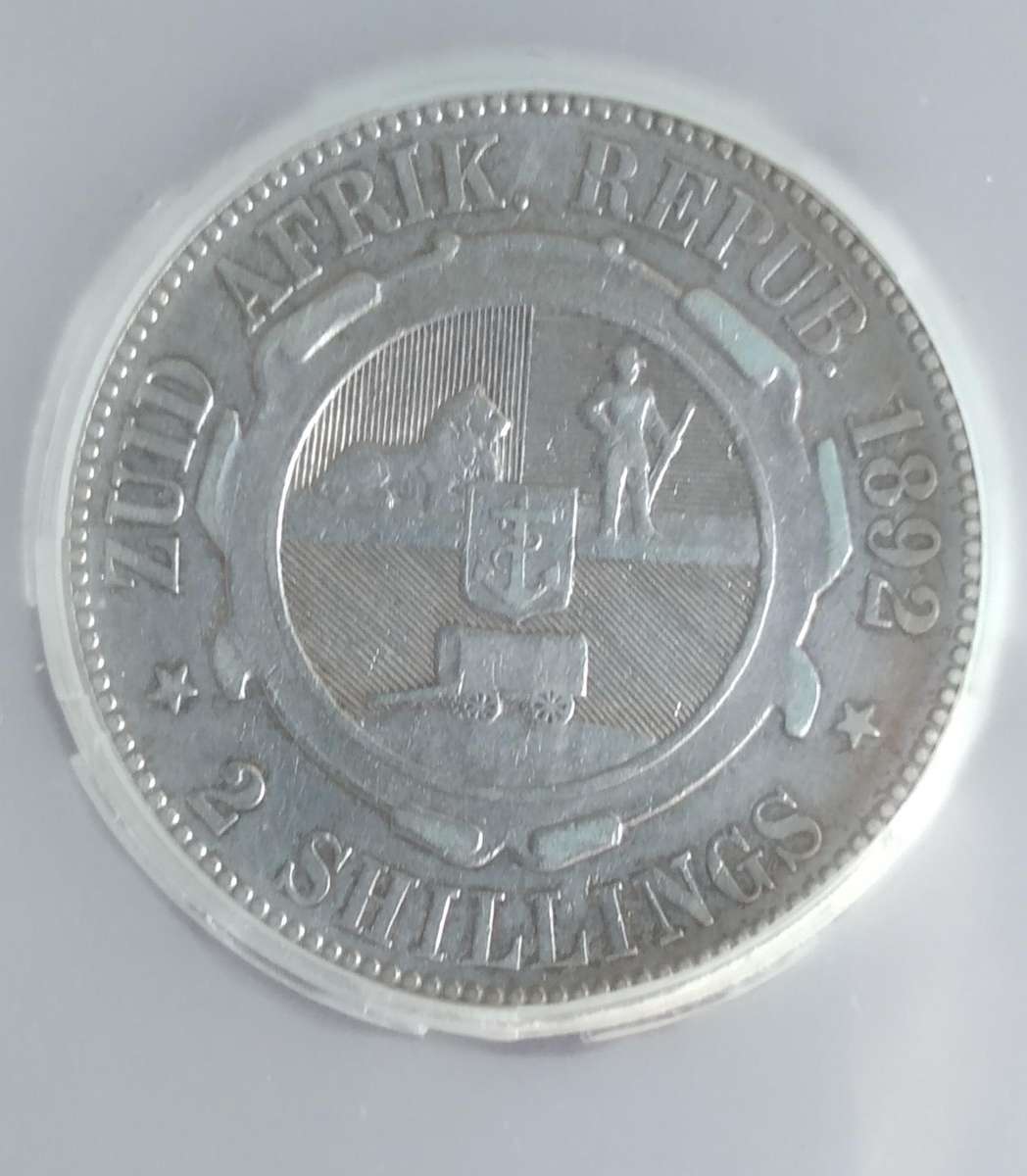 1892 ZAR 2 Shillings VF 20