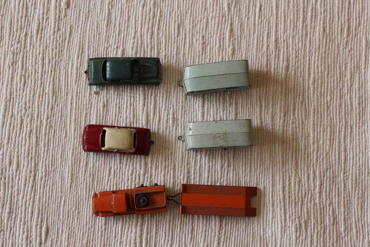 Set of 3 Lesney Cars with Trailer / Caravan
