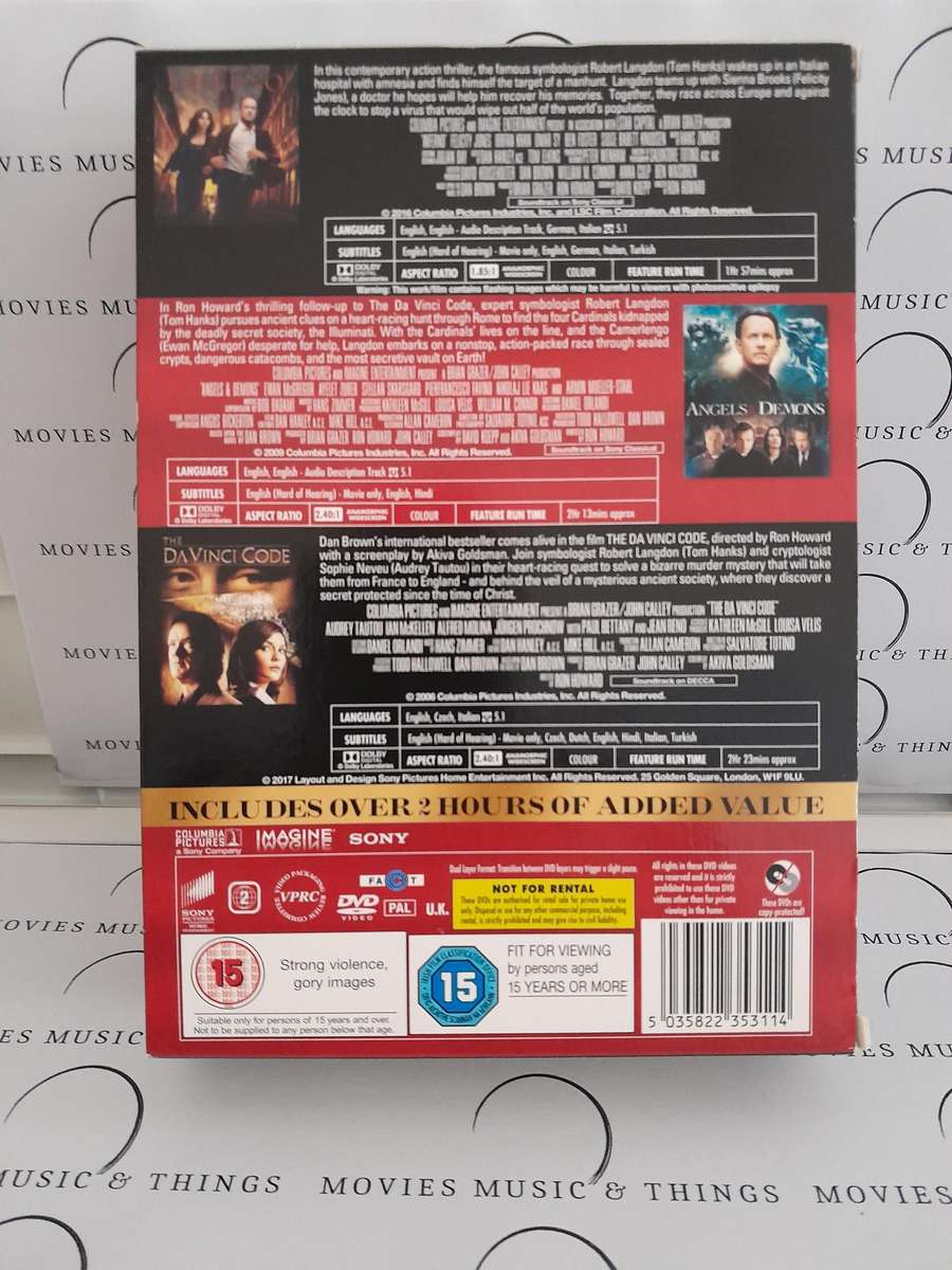 Da Vinci Code Decoded documentary (NEW) & The Da Vinci Code - Angels and Demons - Inferno (3xMovies)