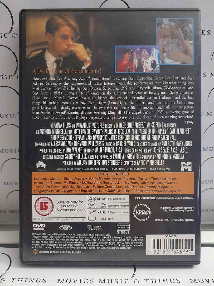 The talented Mr. Ripley - Matt Damon (DVD)
