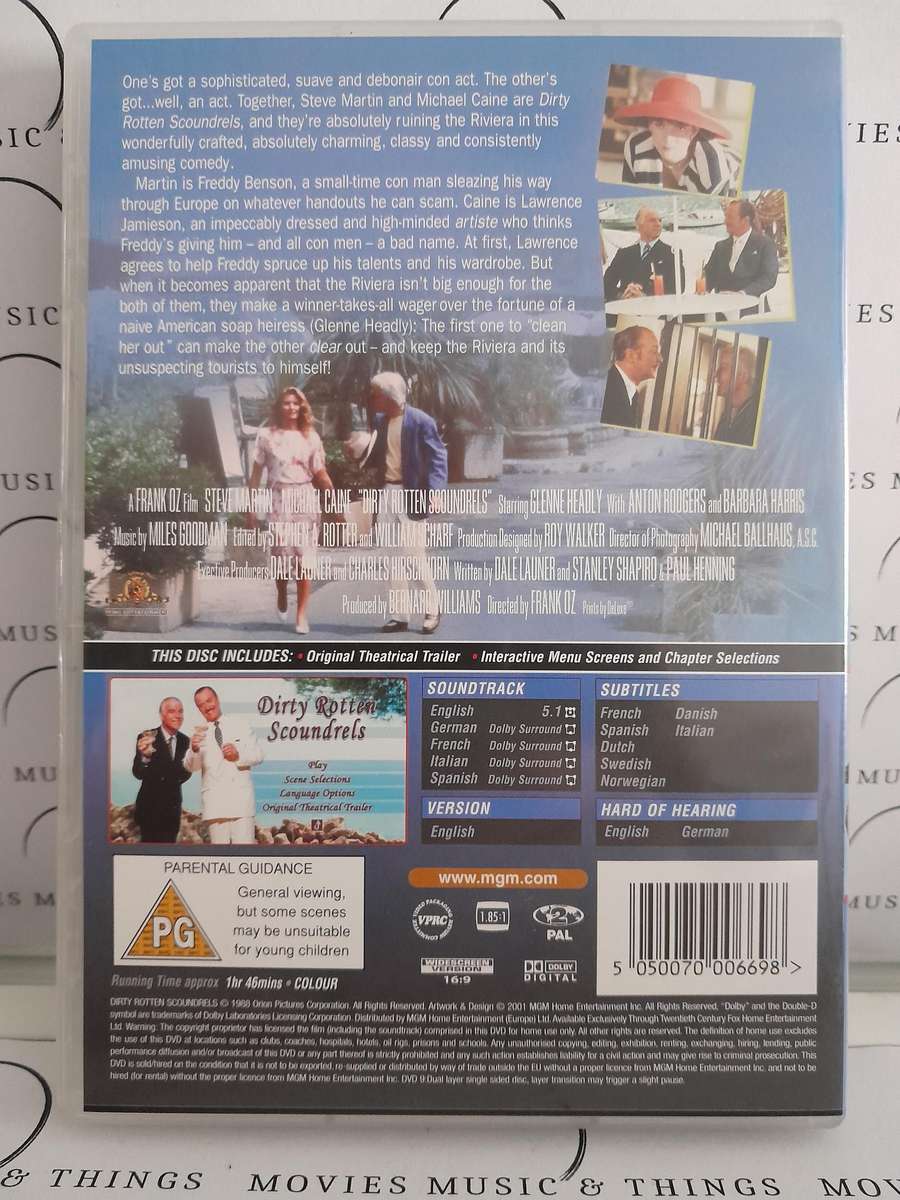 Dirty Rotten Scoundrels - Steve Martin & Michael Caine (DVD)