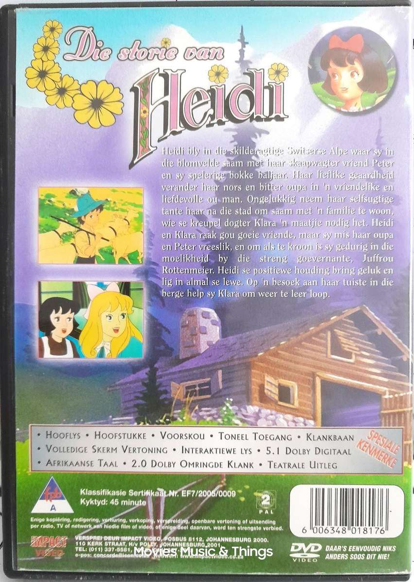 Afrikaanse Kinder DVDs - Alice in Sprokieland en Heidi (2xDVD)