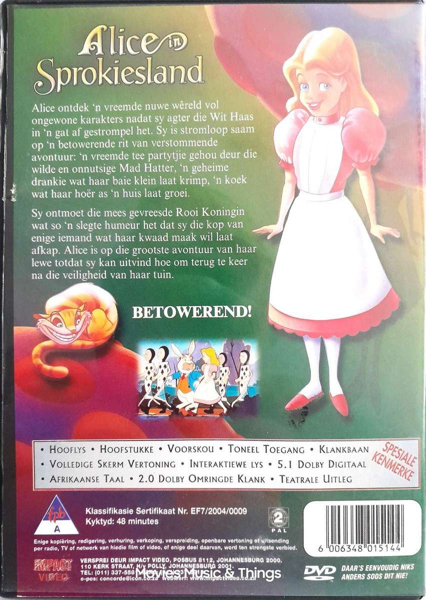 Afrikaanse Kinder DVDs - Alice in Sprokieland en Heidi (2xDVD)